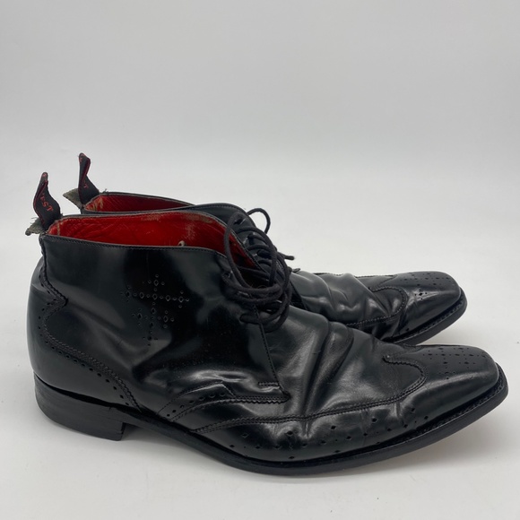 Jeffrey West Handmade in England Black Brogue Boots - Picture 2 of 8